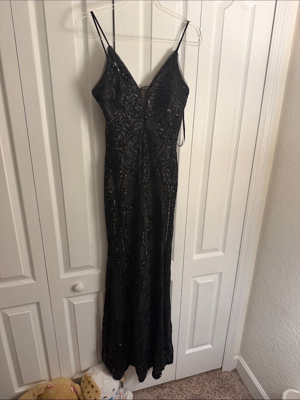 Black Sequin Prom Dress